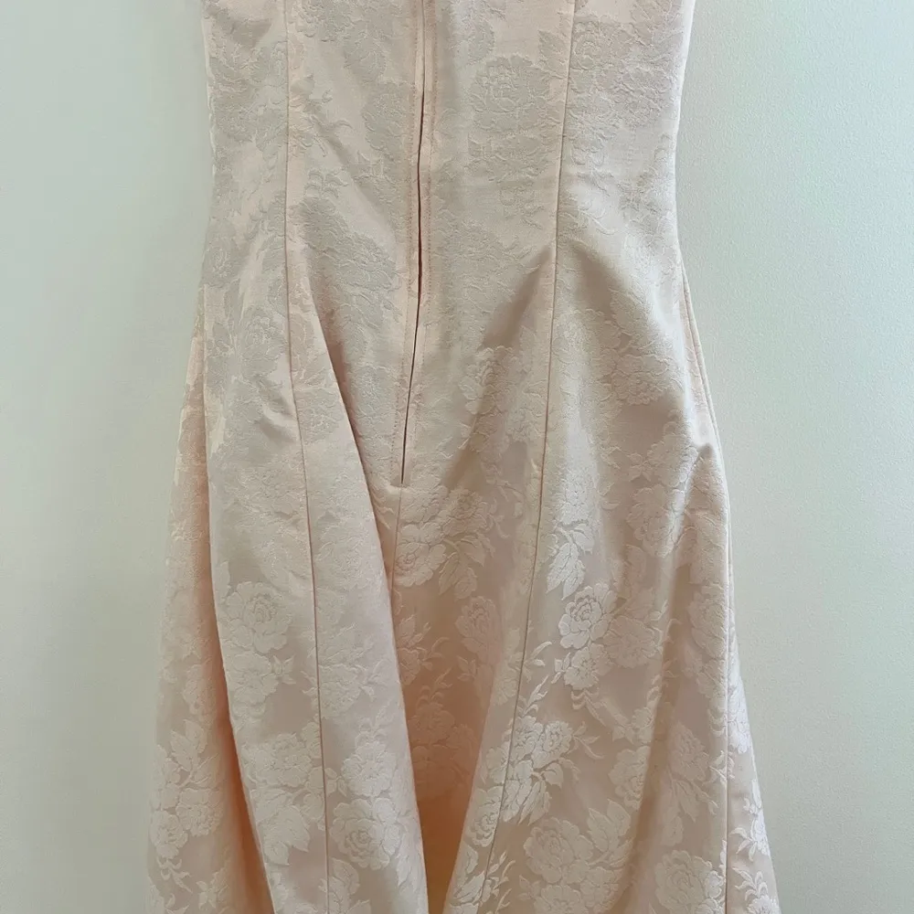 Vintage 90s Prom Dress Halter Sequins Beaded Pale Petal Pink Knee Length 7 / 8 - Image 3