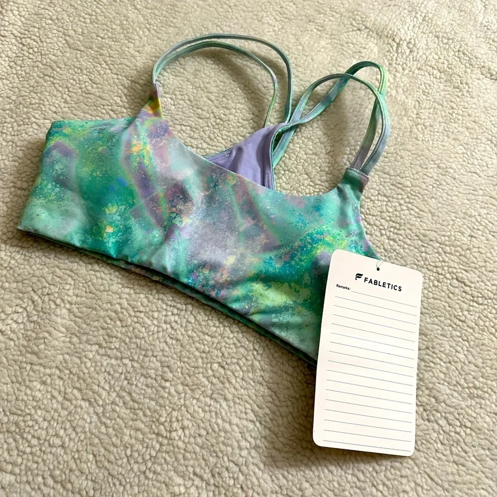 FABLETICS SPORTS BRA Tie Dye NWT Size XS Active Wear Work Out Bra - Image 4