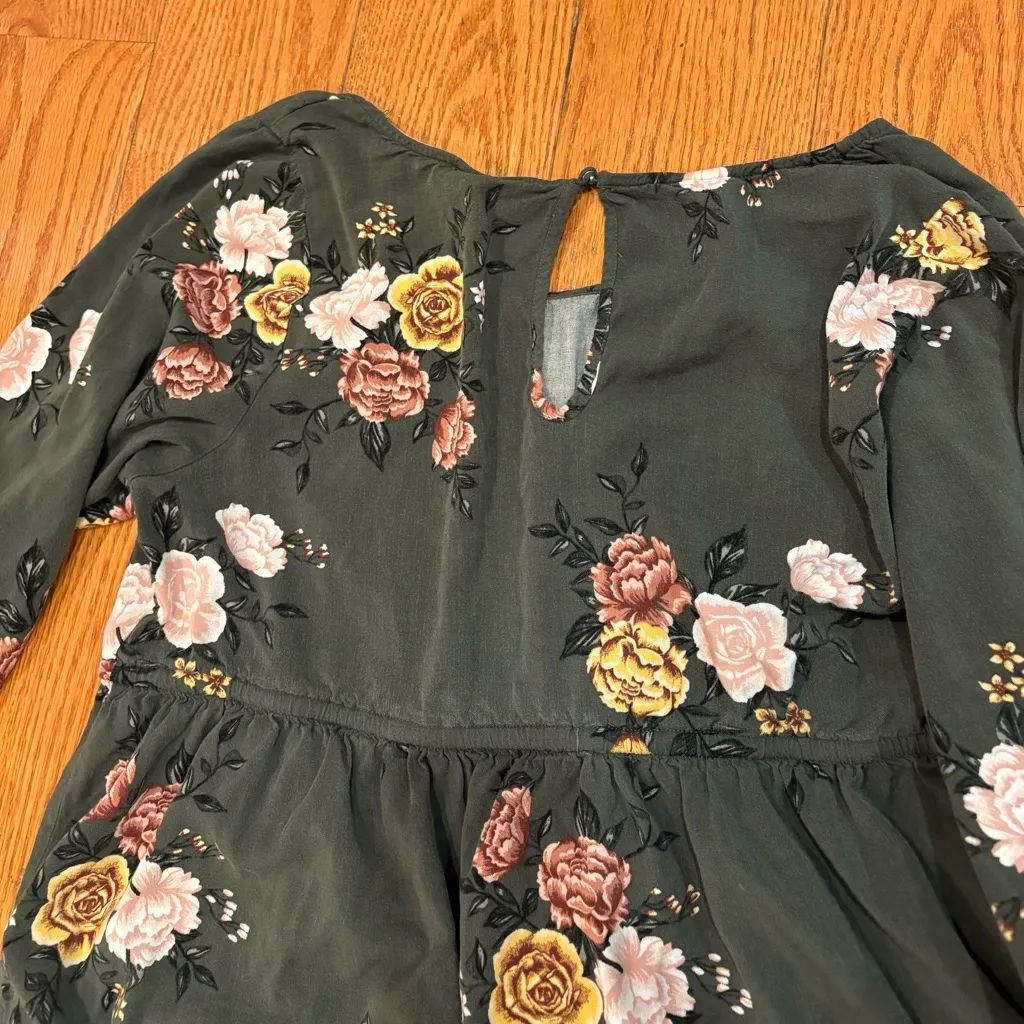 Torrid Floral Tiered Babydoll Dress – Size 2X– Forest Green Boho Bloom Print - Image 7