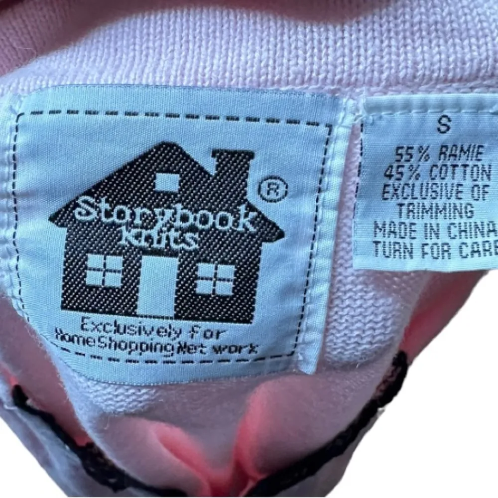 Vintage Storybook Knits Cardigan Sweater Beaded Flip Flops - Image 6