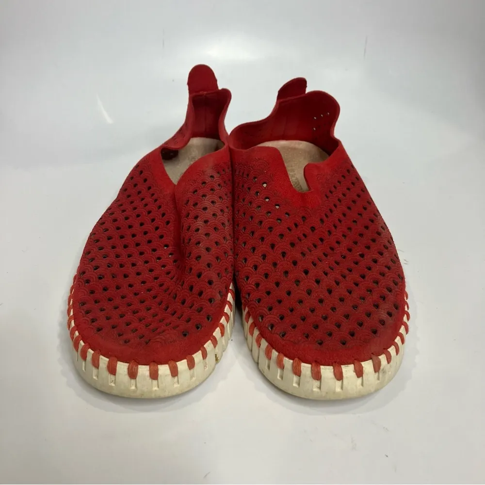 Ilse‎ Jacobsen Tulip 139 slip on shoes red leather women’s size 40 - Image 3