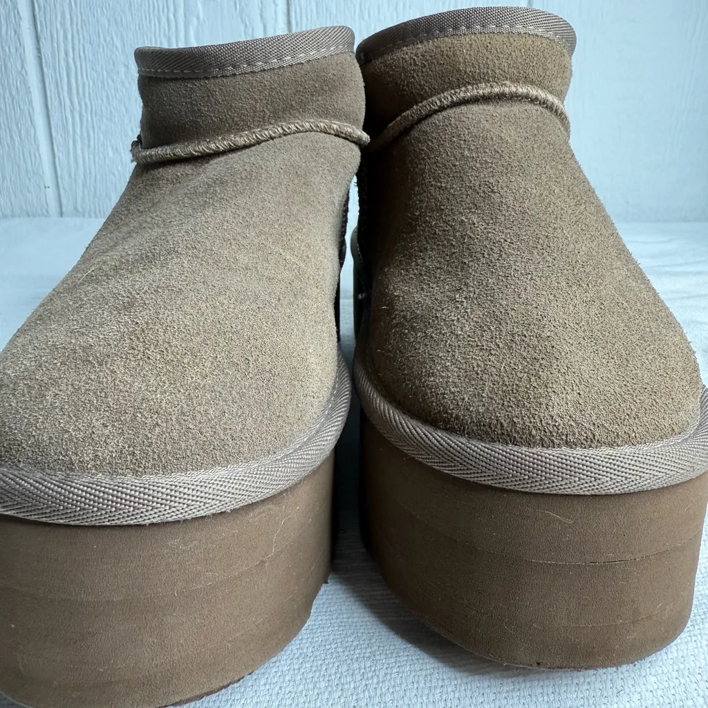 Elegant Brown Suede Platform Shoes - Image 5