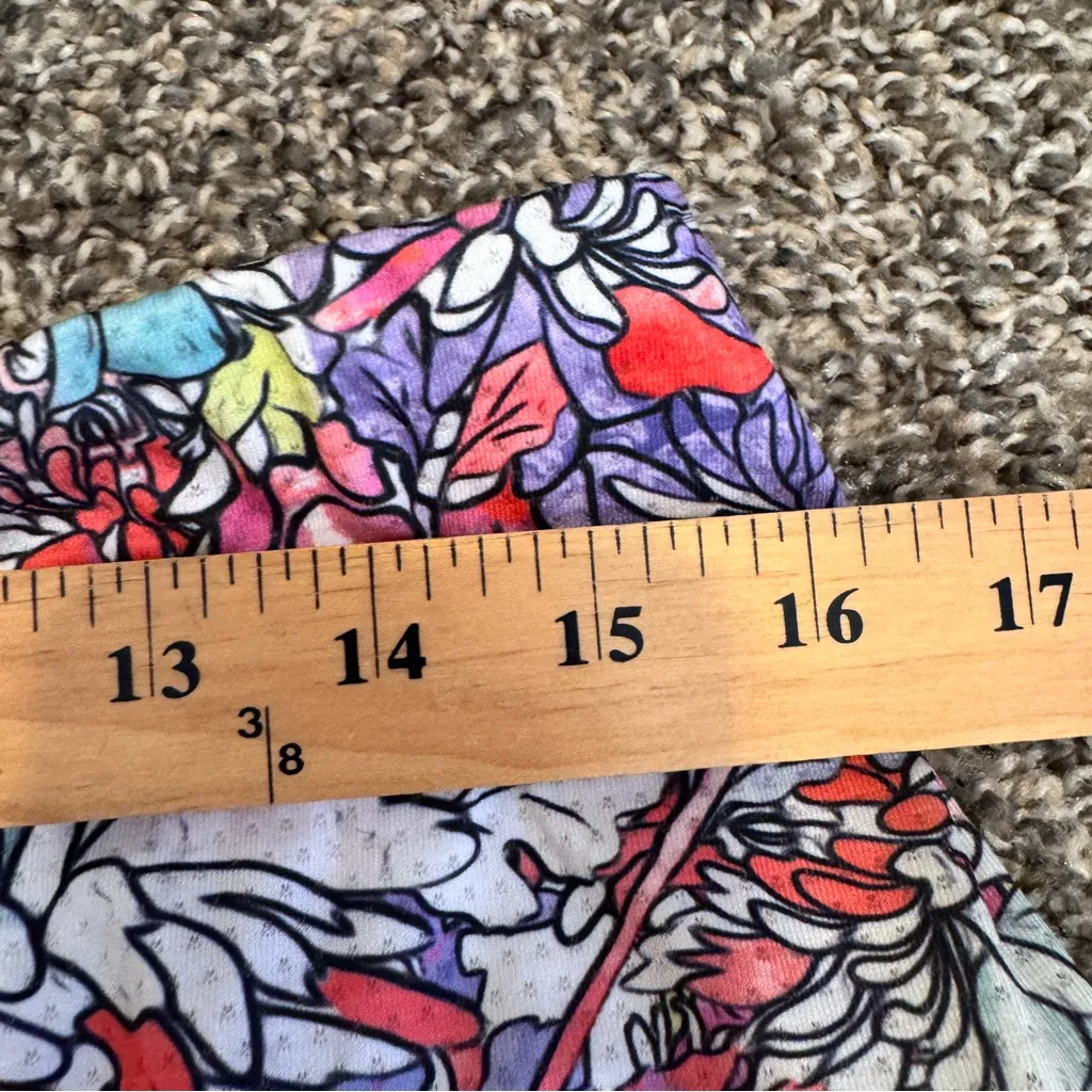 Lucky In Love Floral Tiered Mini Tennis Skort Women’s L Athletic Colorful Skirt Pink Size L - Image 3