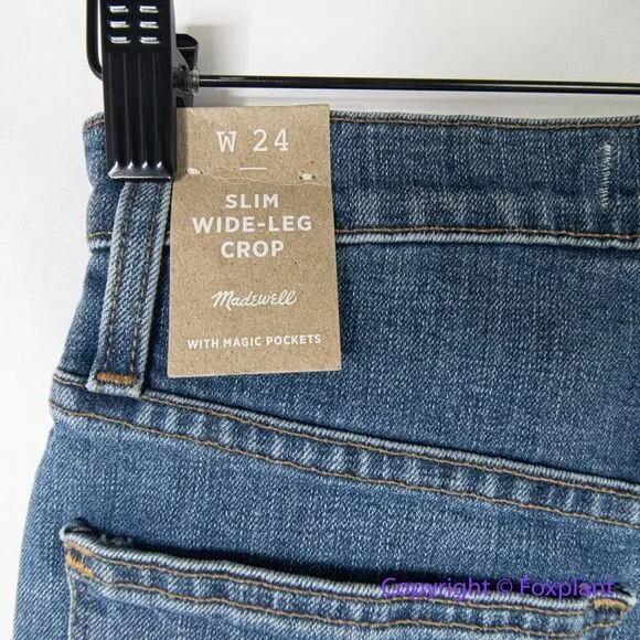 New! Madewelll Slim Wide-Leg Jeans in Crownridge Wash, size‎ 24 - Image 12