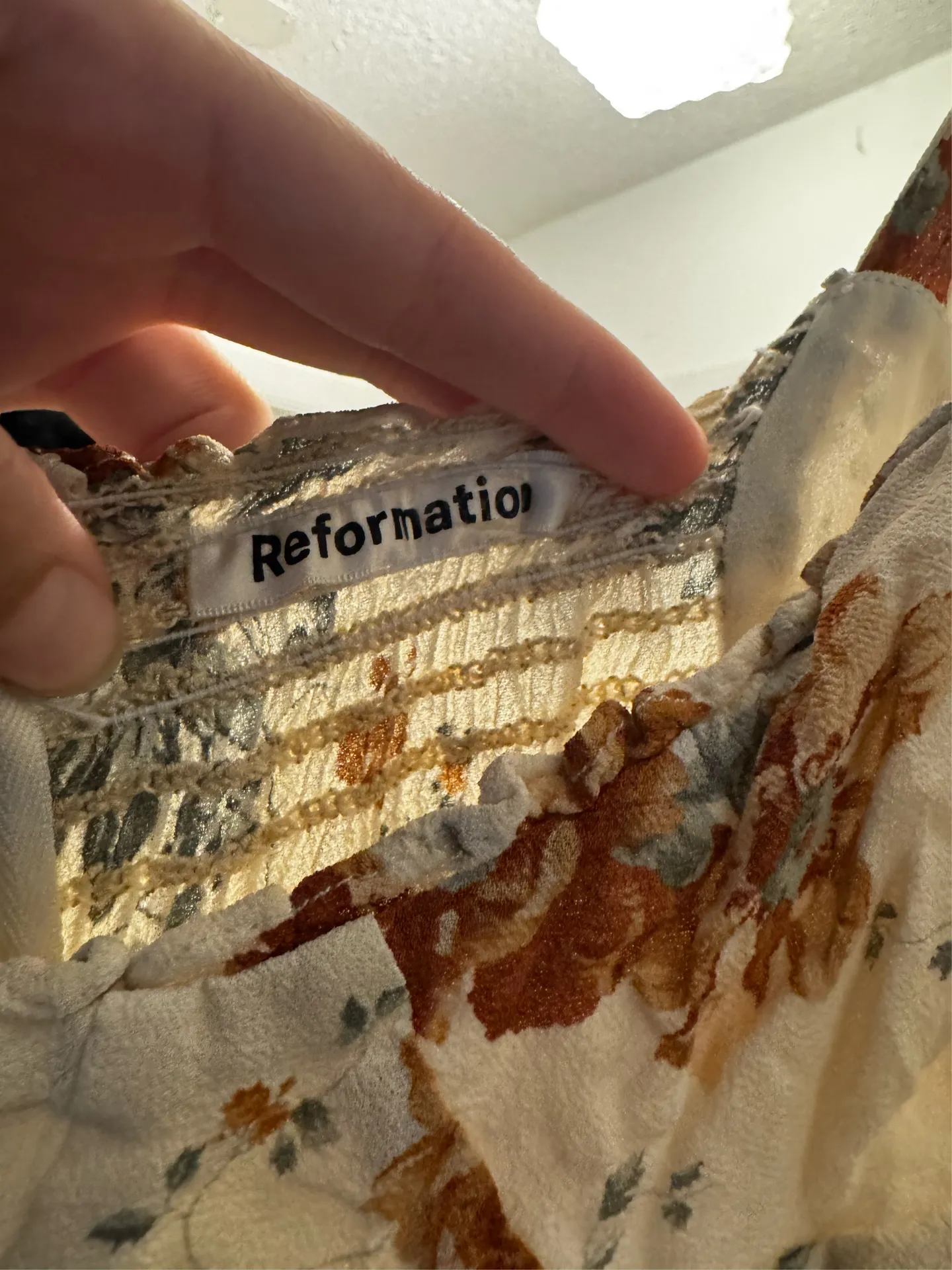 Reformation Christine Floral Ruffled Georgette Mini Dress - Image 6