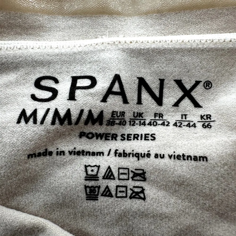 Spanx Higher Power Shorts Shapewear High Waisted Pull On Stretch Ruched Tan M - Image 3