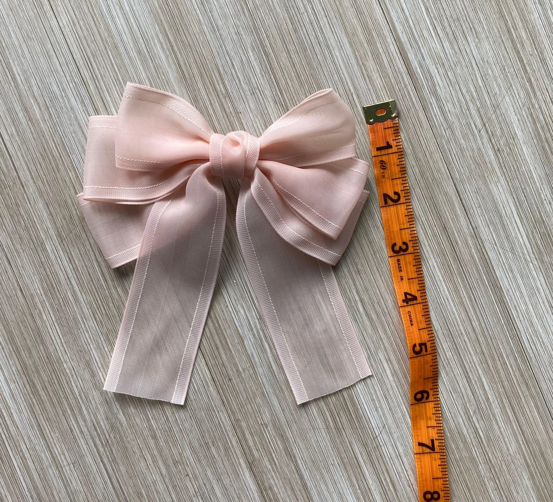 Light pink Clip on hair Bow - Image 4