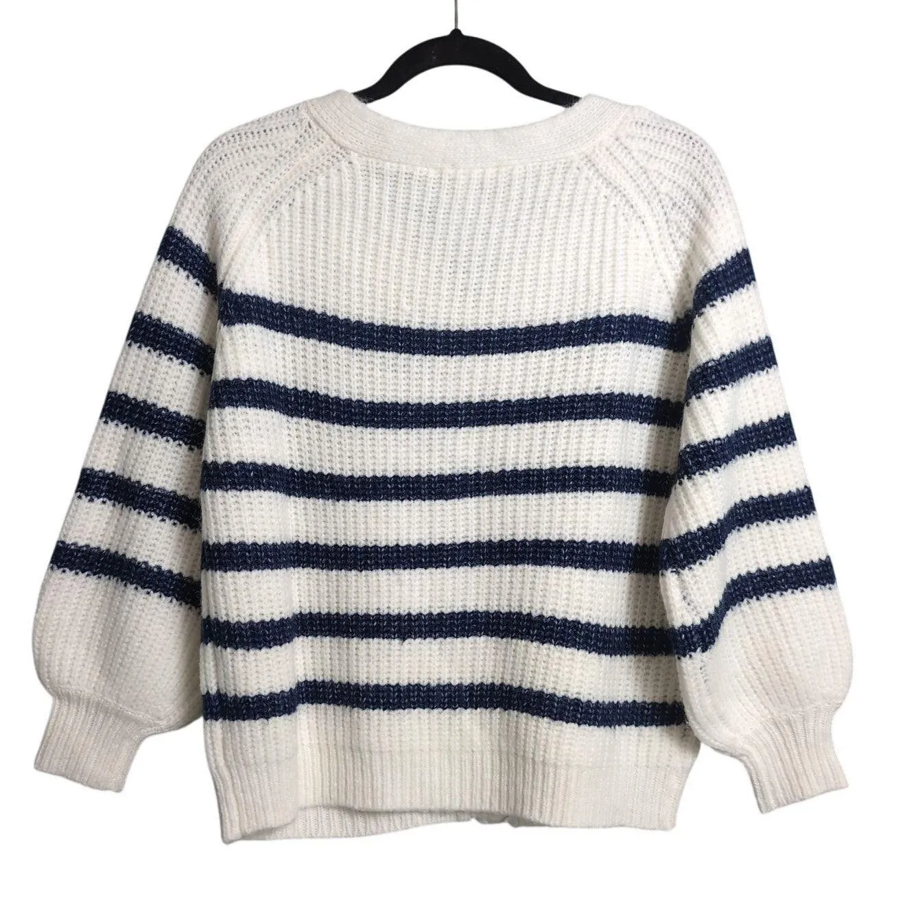 Marea Blue and White Striped V - Image 4