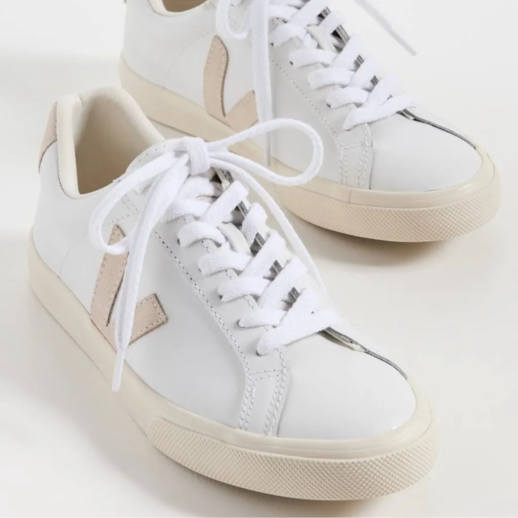 VEJA Esplar Logo Extra White / Sable Leather Sneakers - Image 4