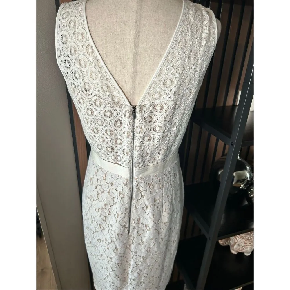 BCBGMAXAZRIA LACE ALICE SLEEVELESS SHIFT COCKTAIL DRESS VQI6Q437 SIZE 8 - Image 3