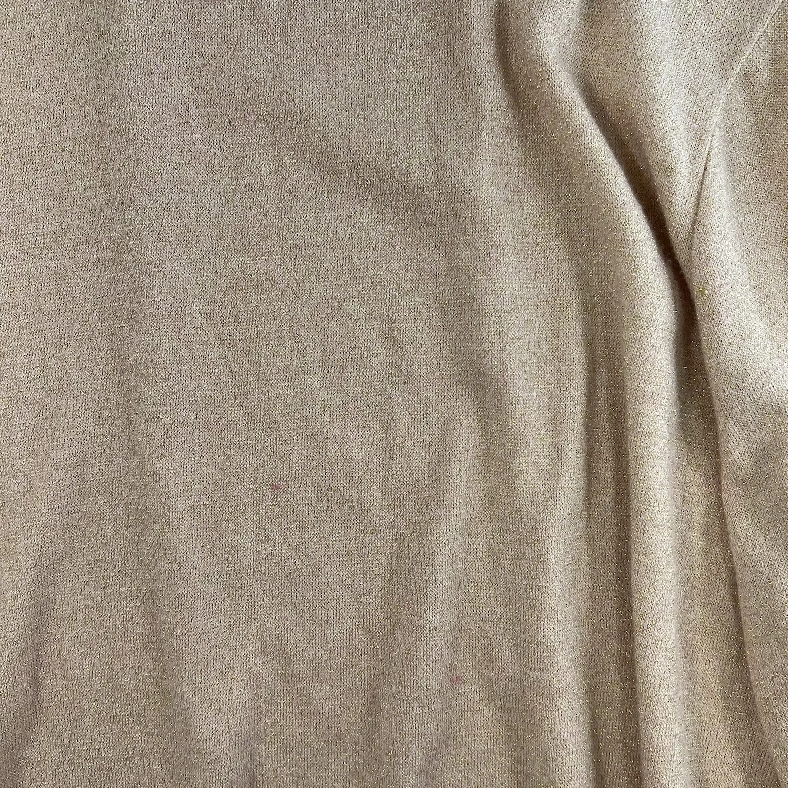 TALBOTS Plus 3X Sparkle Knit Ruffle Mock Neck Sweater Balloon Sleeve Blush Pink - Image 3