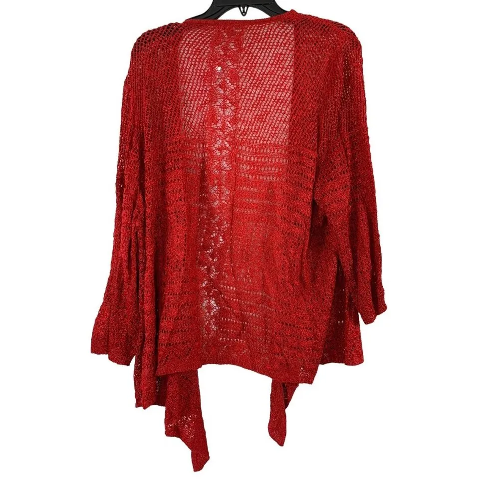 Roz & Ali Women's Cherry Red Cardigan - Image 2