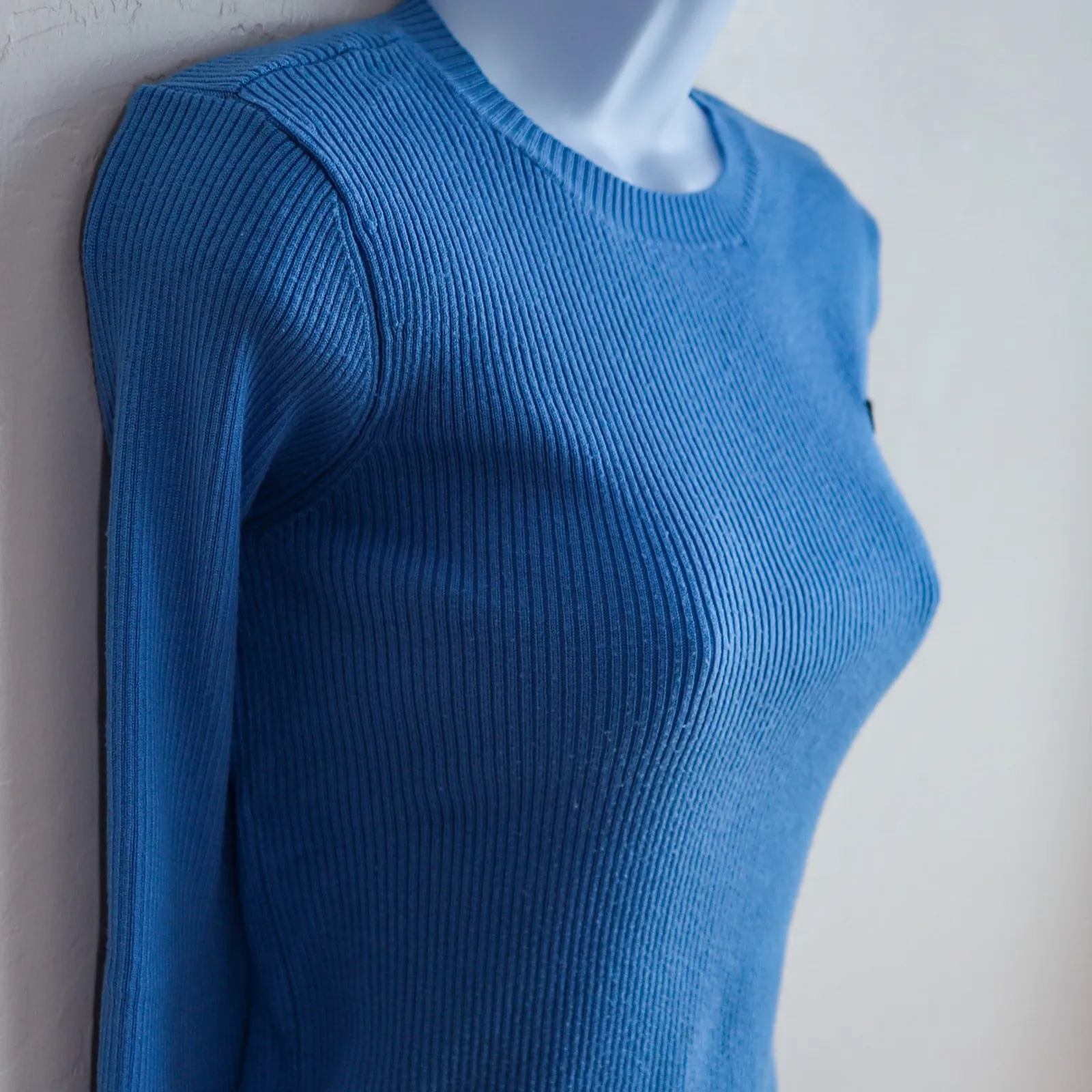 Polo Jeans Co Ralph Lauren Y2K Blue Ribbed Baby Tee Long Sleeve - Image 10