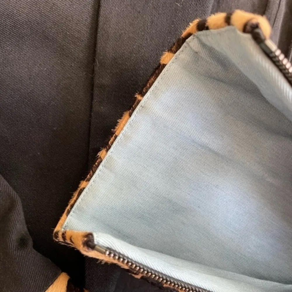 KSUBI Black Blazer Jacket Cotton lined Leather Leopard Cuff double breasted Sm - Image 7