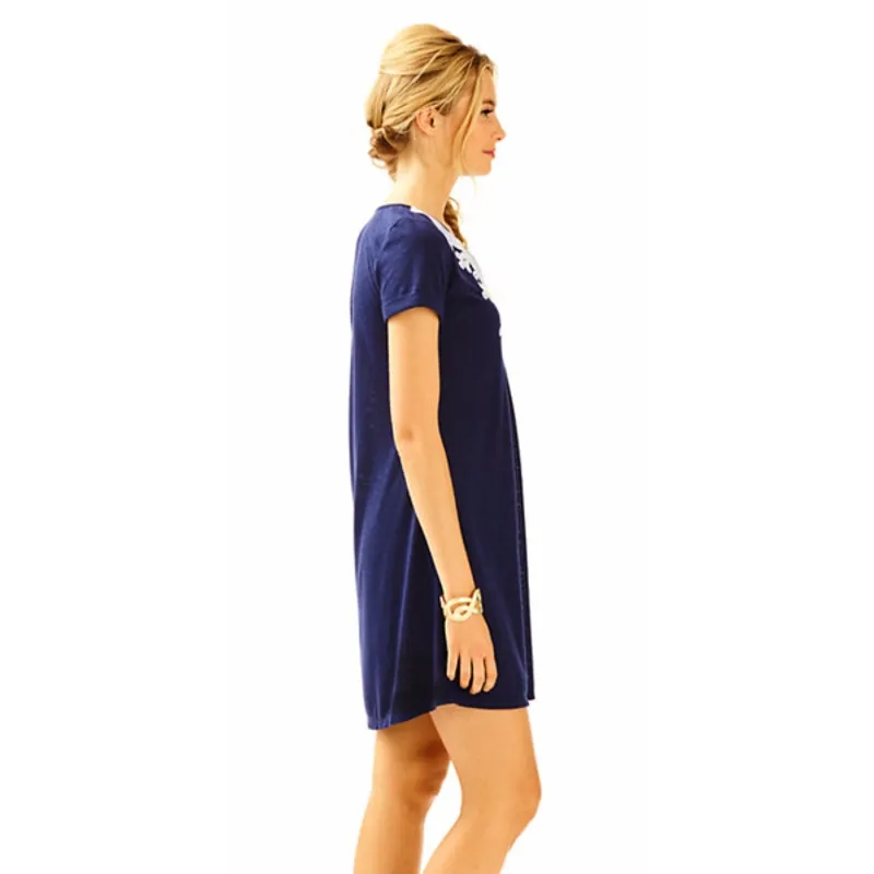Lilly Pulitzer Womens Dress Sz S Maisy Navy Blue White‎ Nautical Swing Shift Tee - Image 2