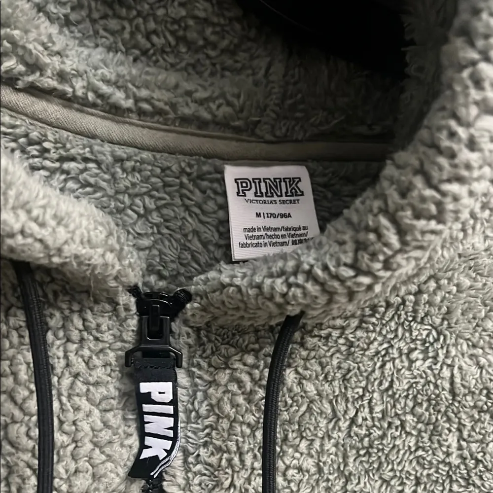 Cozy Sherpa Hoodie in Olive Green - Image 2