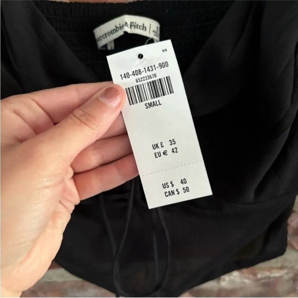 Abercrombie Black Mesh Crop Tank Top NWT, S - Image 5