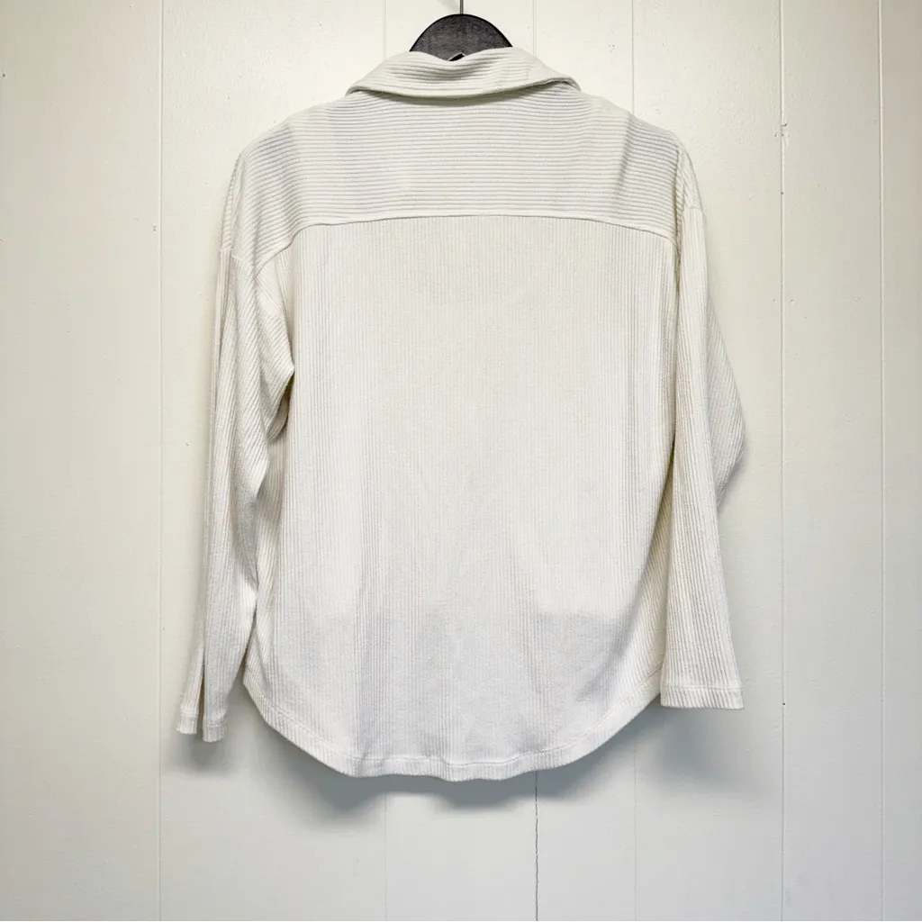 Z SUPPLY Ivory Ribbed Button Down Shirt and Tank Set - Image 3