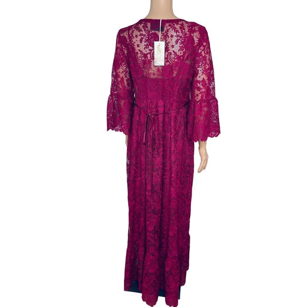Johnny Was Harper lace Maxi dress Smokey rose size S NWT - Image 4