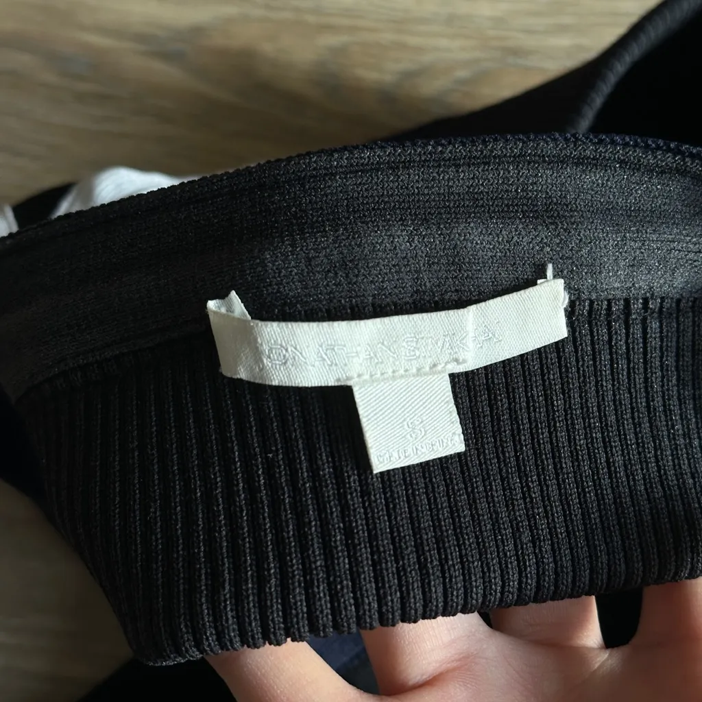 Jonathan Simkhai criss cross colorblock halter top Black - Image 5