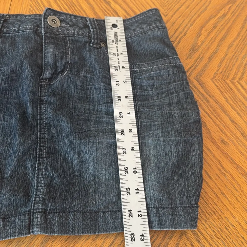 SO Blue Jean Mini Skirt for with pockets Casual Night Out - Image 4