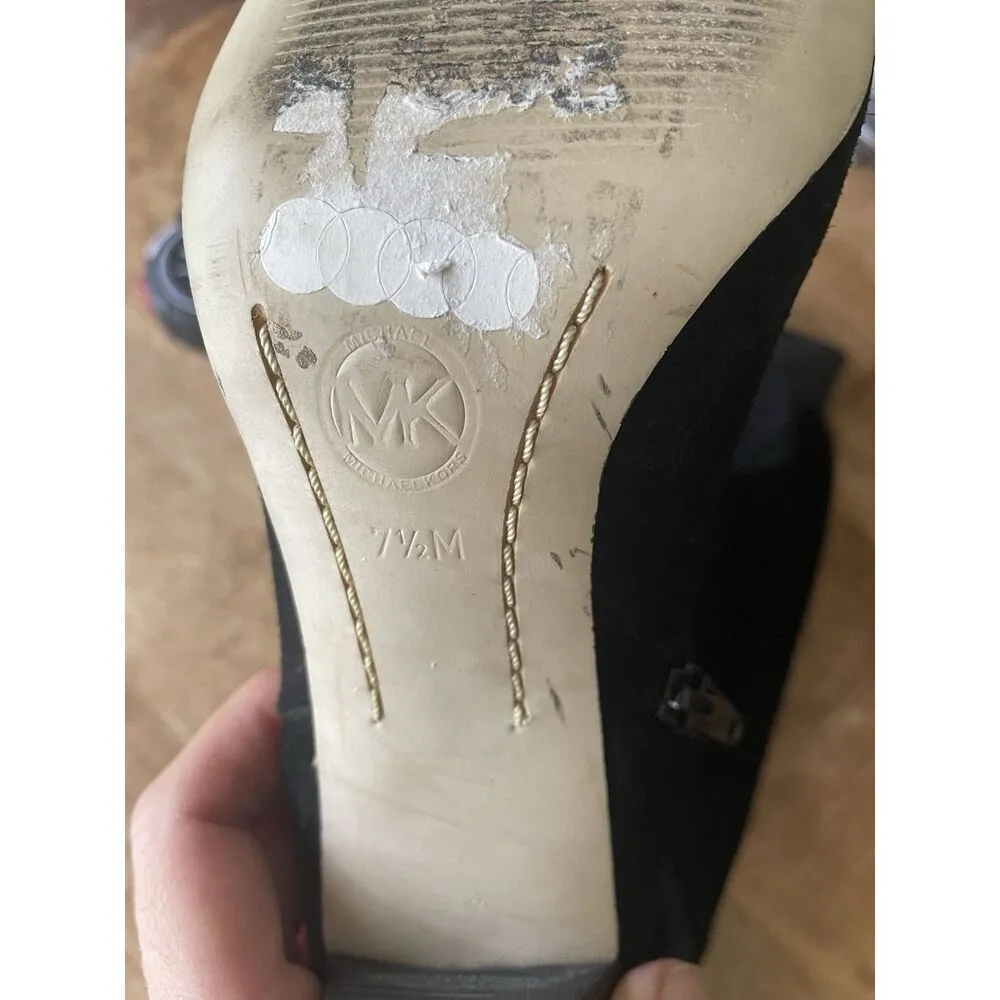 Michael Kors Harness Knee High Suede Black Boots - SIZE 7.5 - Image 5