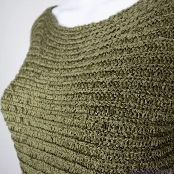 Lauren Ralph Lauren Women's Darbye Tape‎ Crochet green Sweater, size S - Image 6