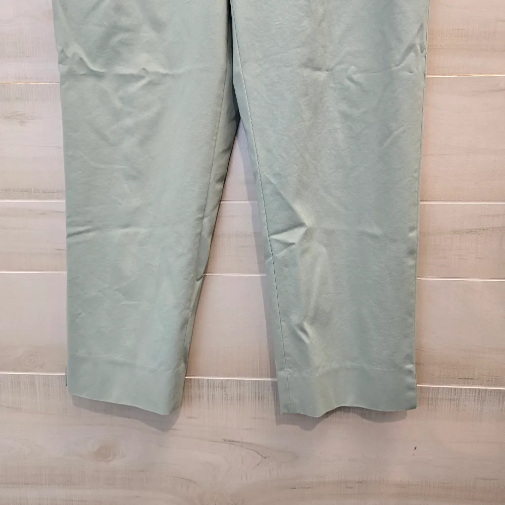 {12} Lafayette 148 New York Cropped Bleecker Casual Pant Seafoam Green Minty - Image 4