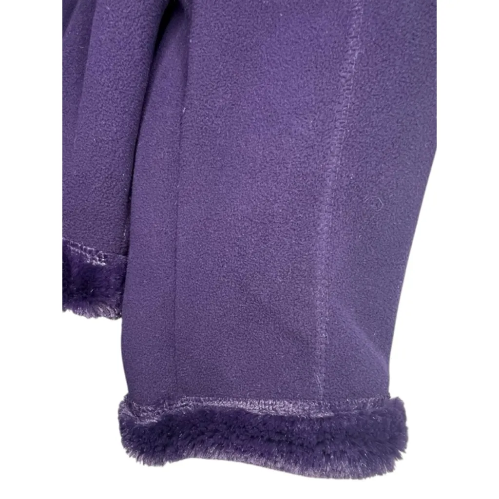 Green Tea Purple Full Zip Up Coat With Faux Fur Trim And Lining Size XXL - Image 2