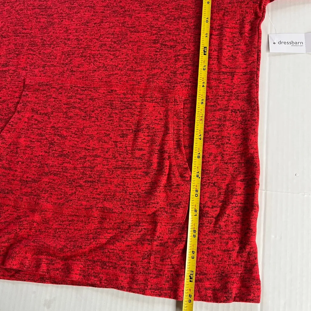 Dressbarn Sz XS Red Sunday Hoodie Pullover Sweater Stretch‎ Kangaroo Pocket - Image 6