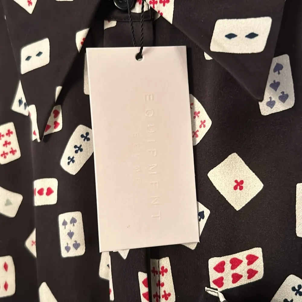 NEW Equipment Femme Playing Card Long- Sleeve Scout Mini Dress - Image 9