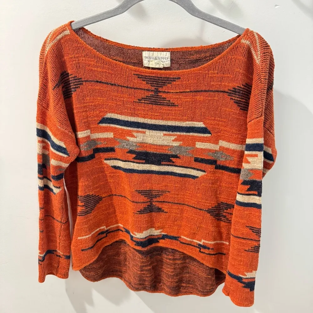 Ralph Lauren Denim & Supply Southwestern Aztec Knit Hi Low Sweater XS - Image 1