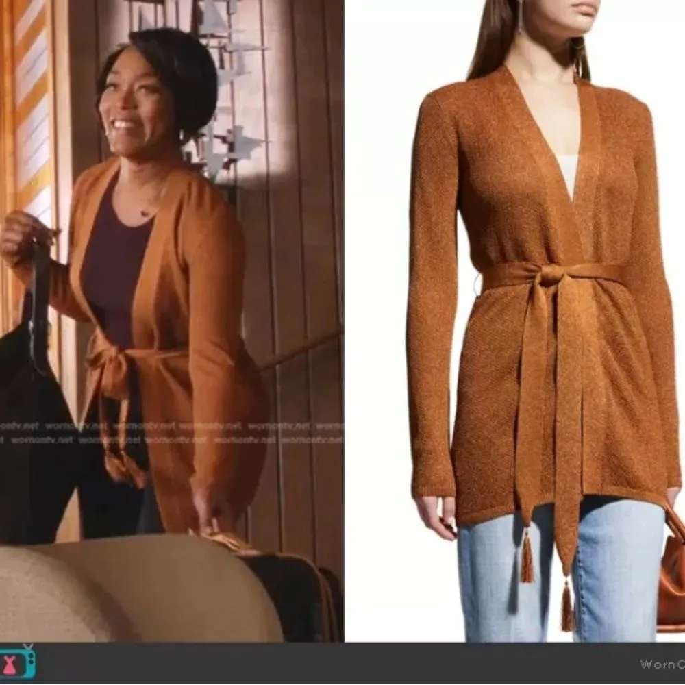 L'AGENCE Juni Tassel Belt Cardigan - Image 2