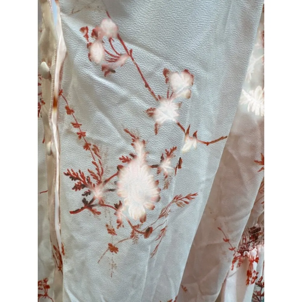 Cinq À Sept Womens Pale Rose Multi Floral Blouse dress shirt Size M SKU 7025 - Image 2