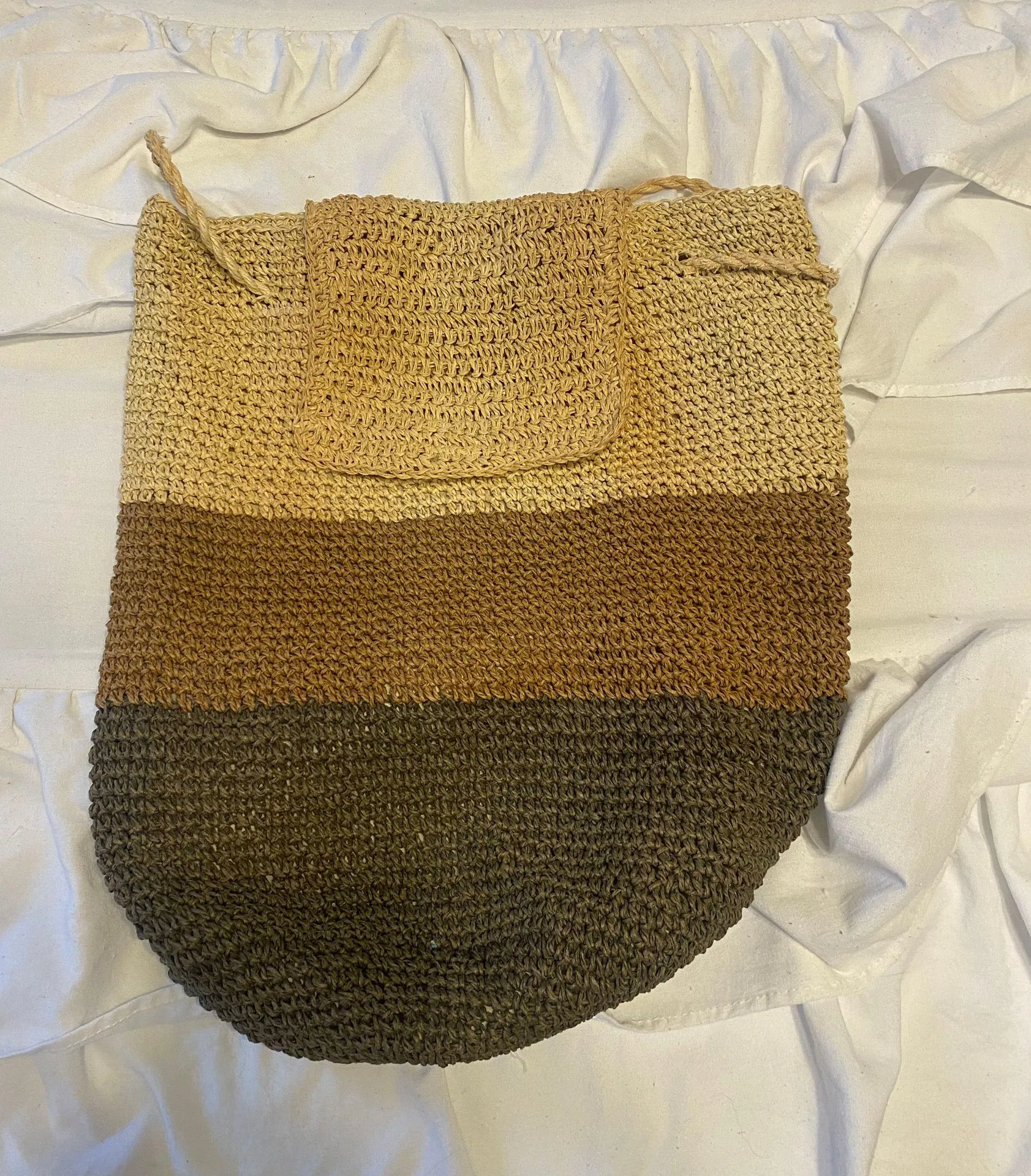 Wicker Backpack Tan - Image 2
