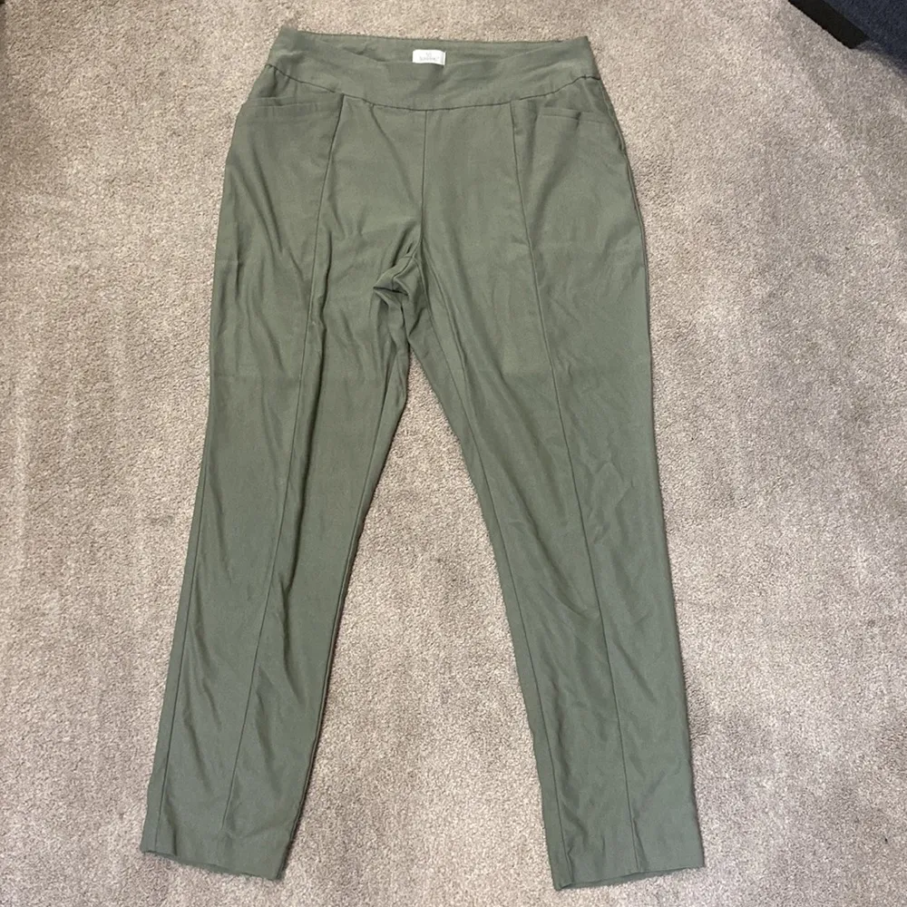 Chico's So Slimming By Chico’s Green Pull On Pants Size 2 (L) - Image 2