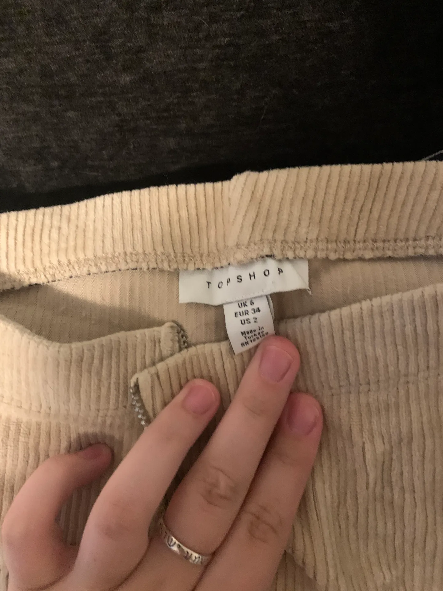 Topshop Ribbed Flare Pants Nude - Image 2