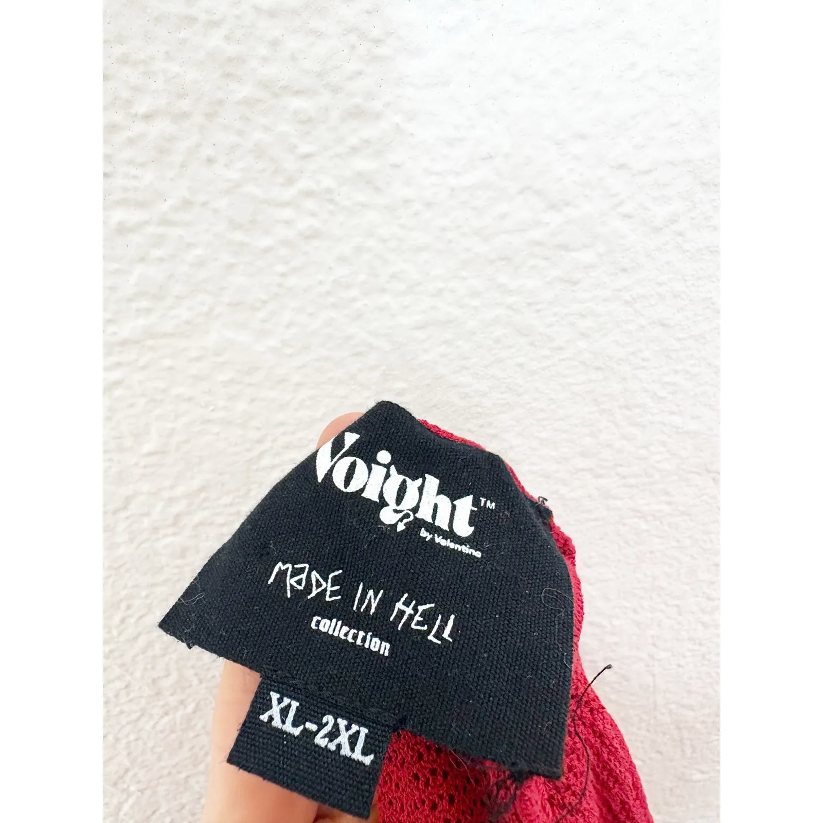 Voight By Valentina Red Widow Knit Dress Size XL One Sleeve Bodycon Emo Grunge - Image 5