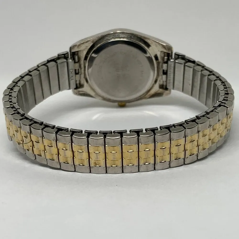 Vintage eternity classic women’s quartz analog wrist watch gold silver tone 25mm - Image 4