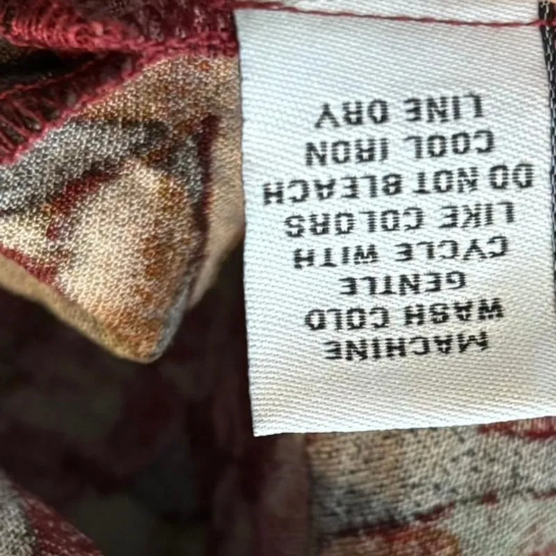 Habitat Size M Button Front Shirt Top Blouse Abstract Leaf Print Fall Autumn - Image 5