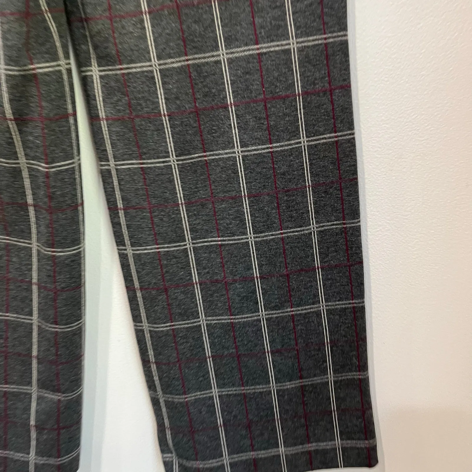 J. Jill Ponte Pants Gray Plaid Straight Leg Trousers Petite XS Career Office Size undefined - Image 4