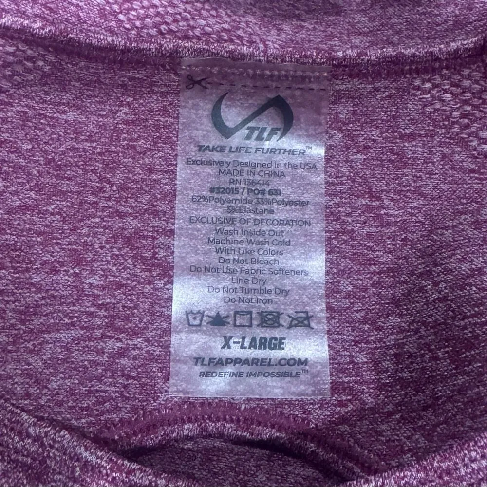 NEW TLF React Seamless Long Sleeve Athletic Shirt Berry Heather Women’s XL - Image 5