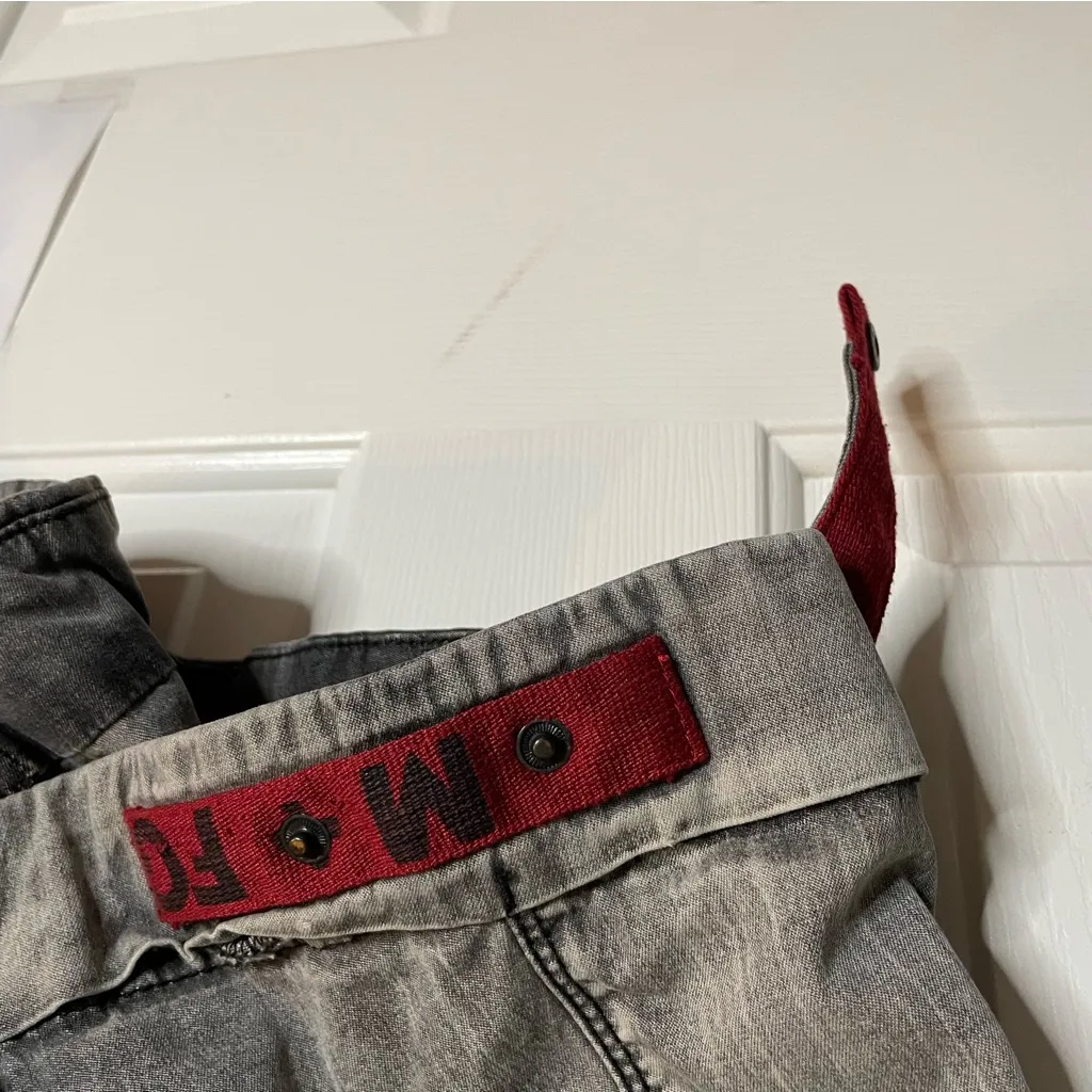 Marithe Francois Girbaud 90's Vintage Grey and Red Denim Jacket XL rare Gray - Image 3