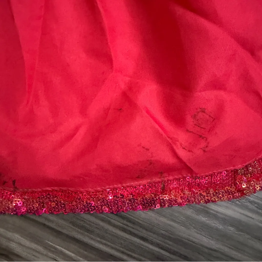 Sherri Hill 55592 coral sequins sweetheart neckline dress size 0 - Image 7