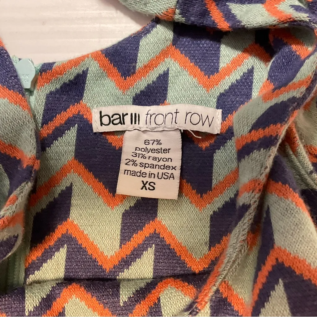 Bar III Womens Juniors Dress Sz XS Geometric Muted Tones Fit and Flair Adorable! - Image 3