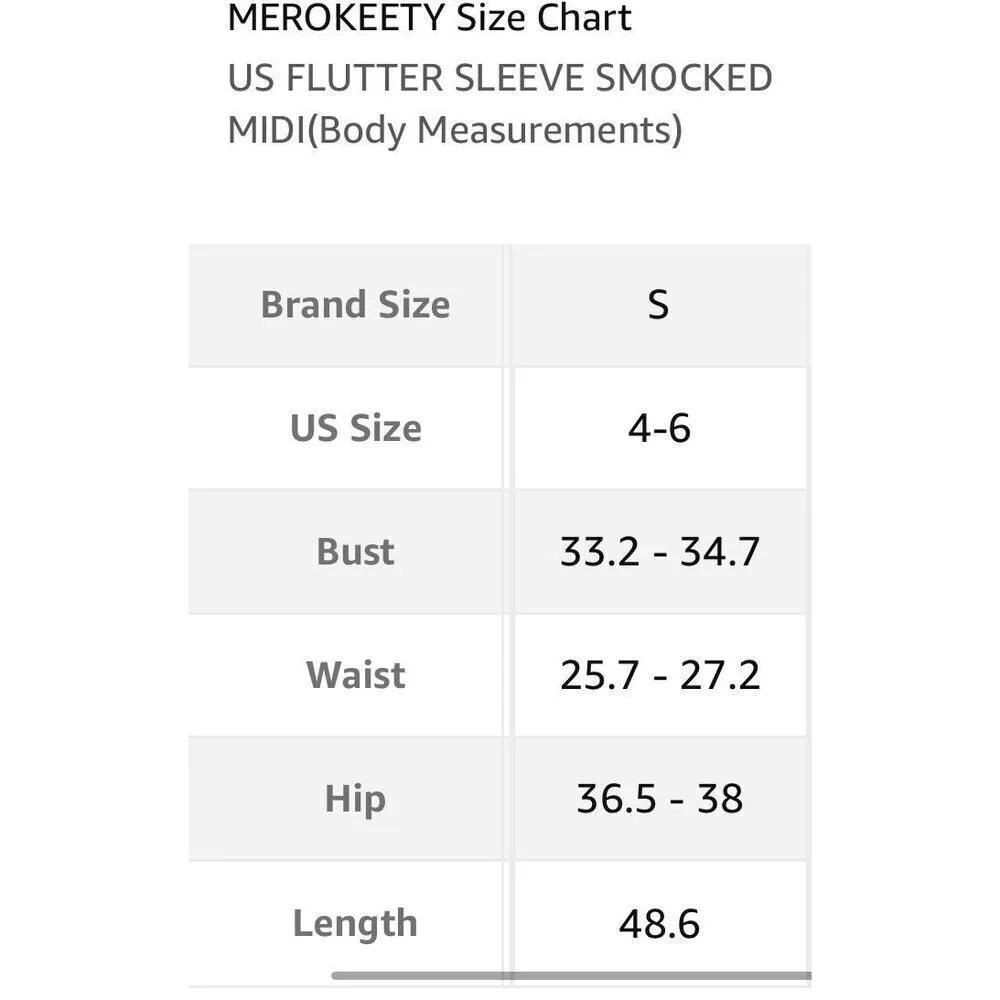 NEW Flutter Sleeve Smocked Midi Dress V Neck Tiered Dress w/ Pockets S - Image 5