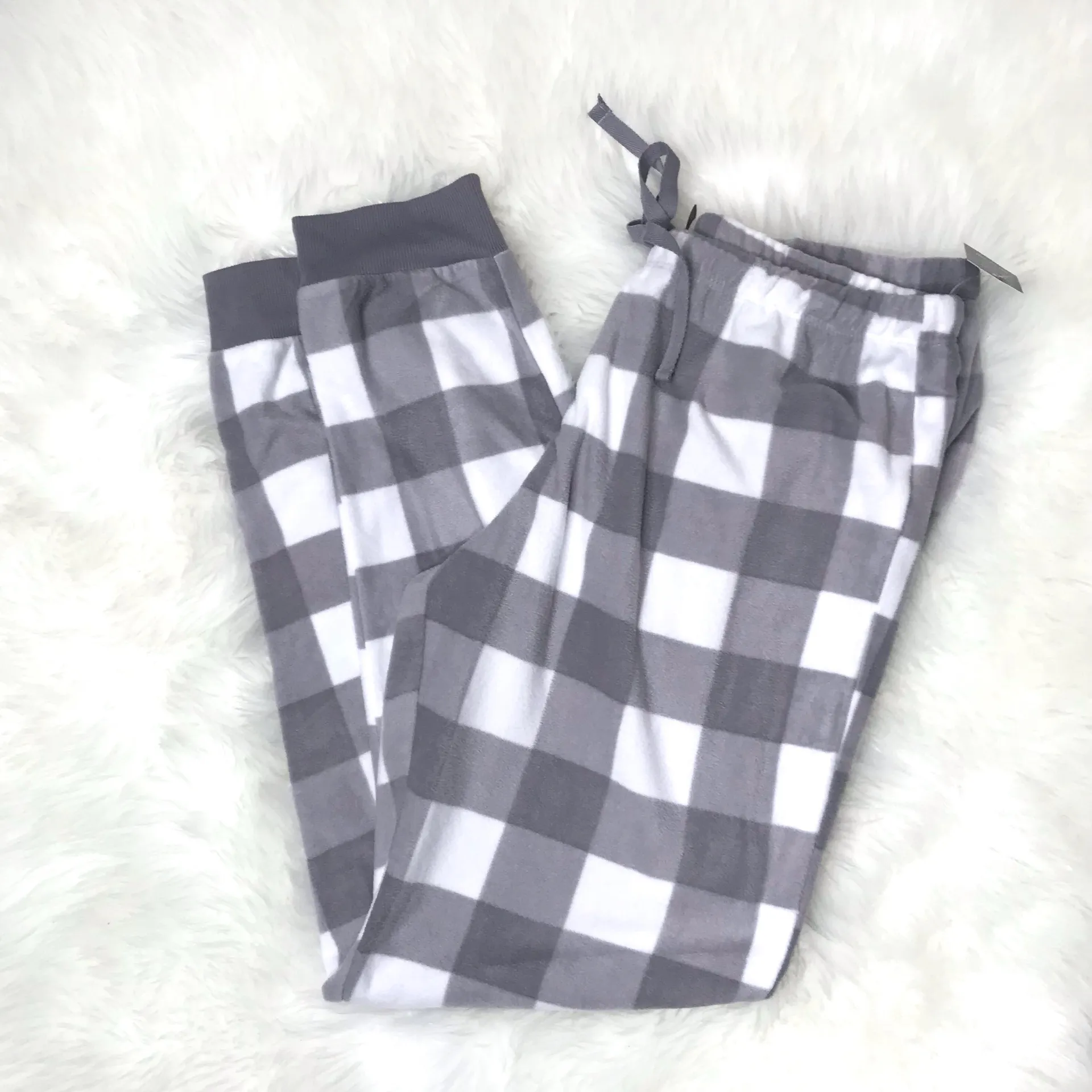-Gray & White Buffalo Plaid PJ’s-“Up to Snow Good”-NWT-Med. - Image 4