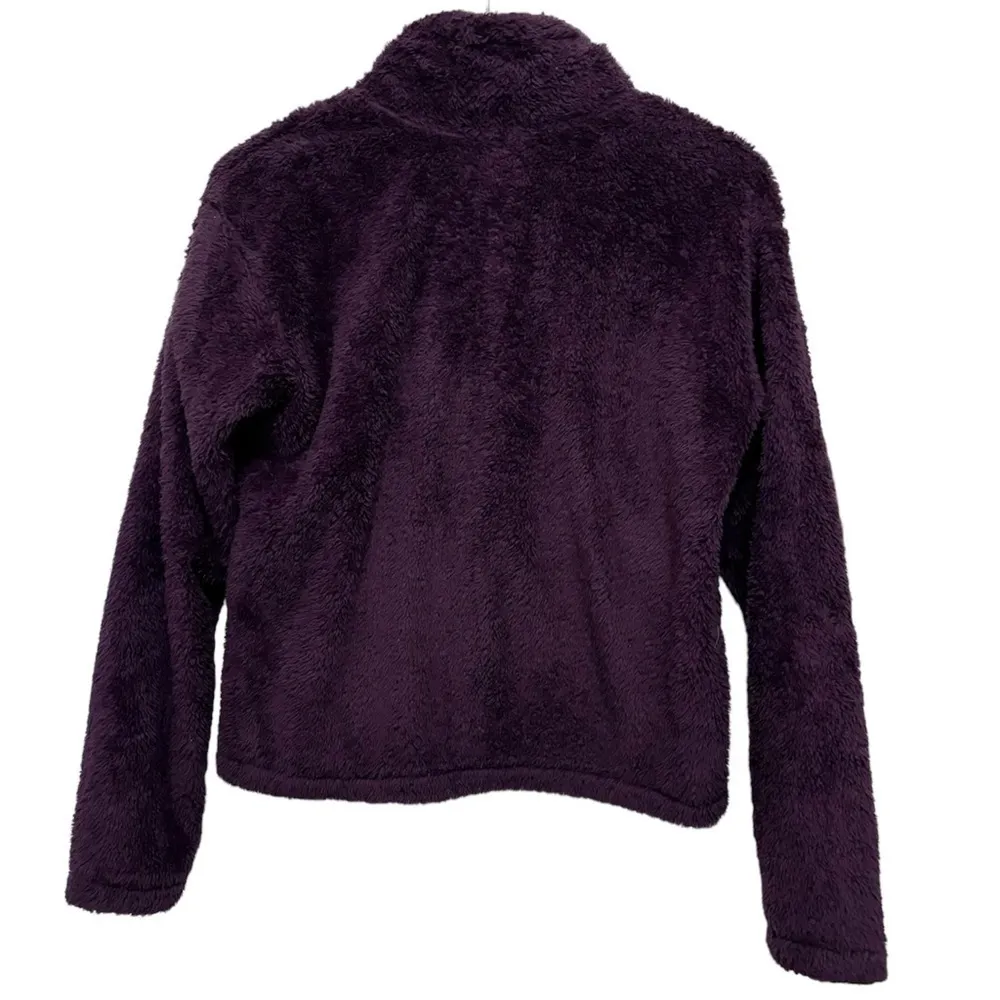 Women’s The North Face dark purple high pile fleece pullover size small - Image 6
