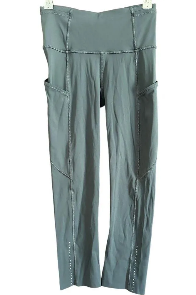 LULULEMON | Fast and Free NuLux Crop 19" With Pockets | Graphite Gray | Size 2 - Image 2