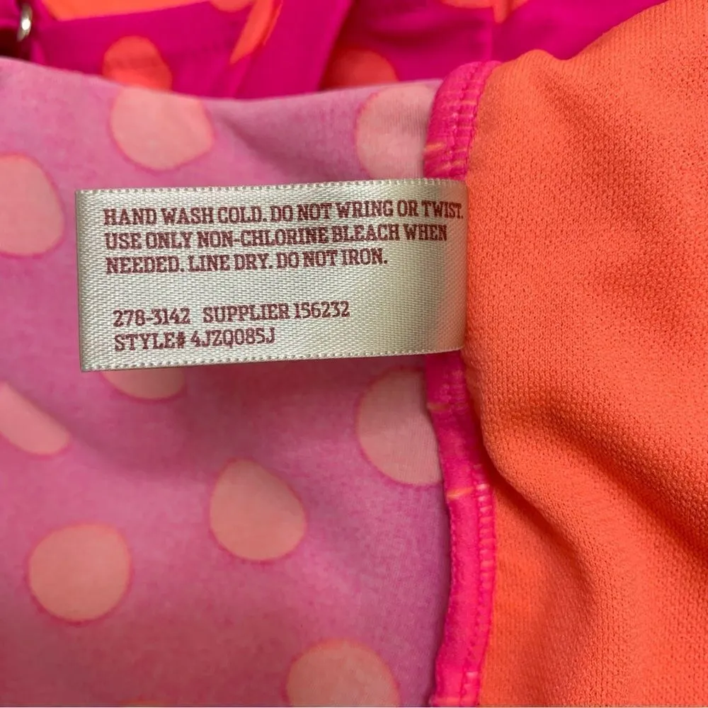 NWOT Arizona Hot Pink Polka Dot Tankini Beach Swimwear Top - Image 10